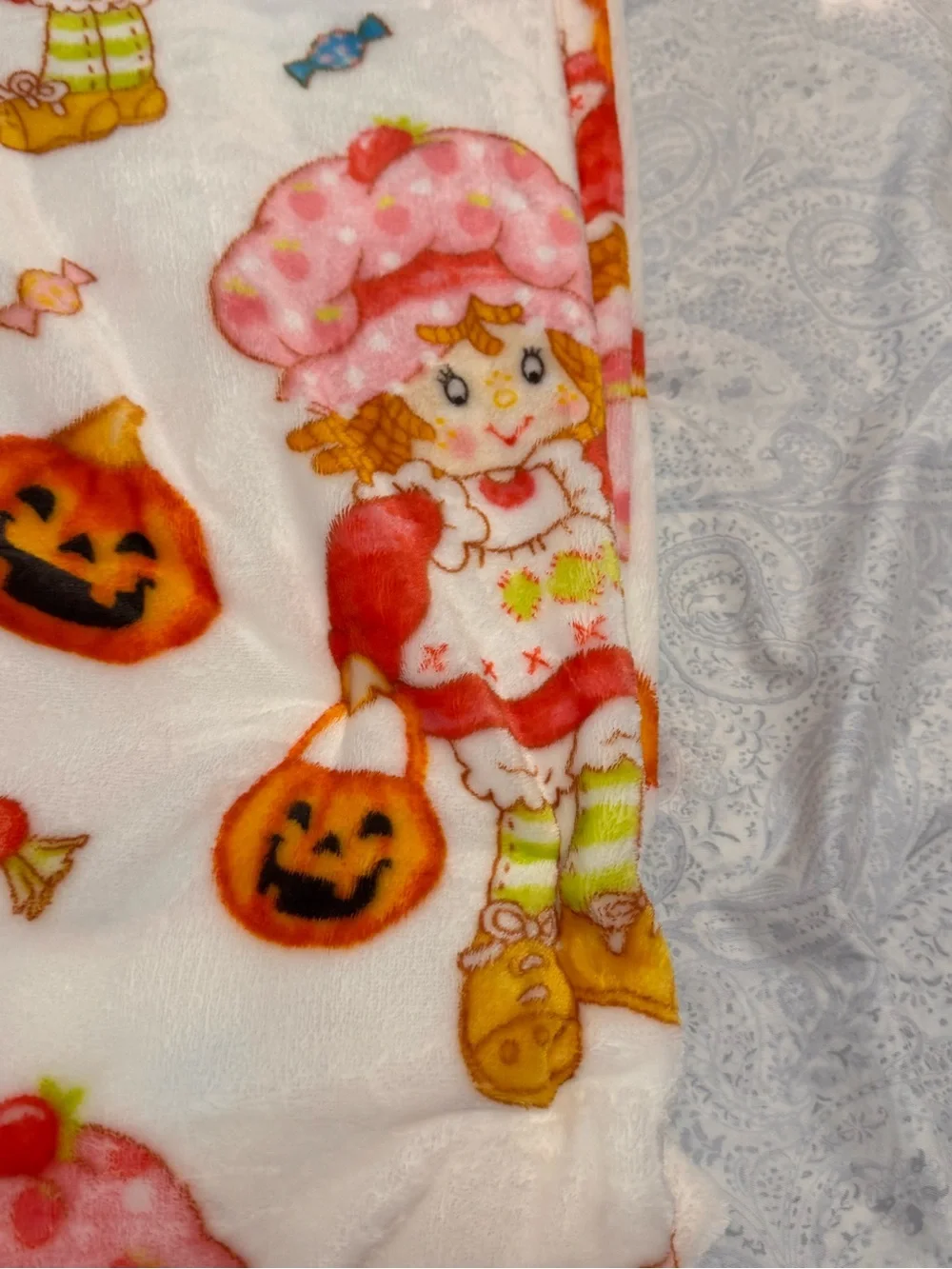 Strawberry Shortcake Halloween Pumpkin Soft  Plush Throw Blanket